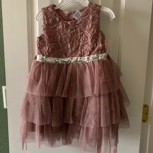 Little Lass Mauve Sparkly Toddler Dress Size T2